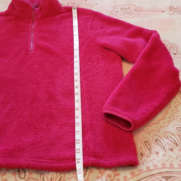 Lands End Dark Pink Fuzzy Warm Soft Cozy Pullover - Picture 7 of 10